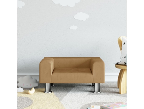 MAISON EXCLUSIVE - Sofá para niños de terciopelo marrón 50x40x26,5 cm