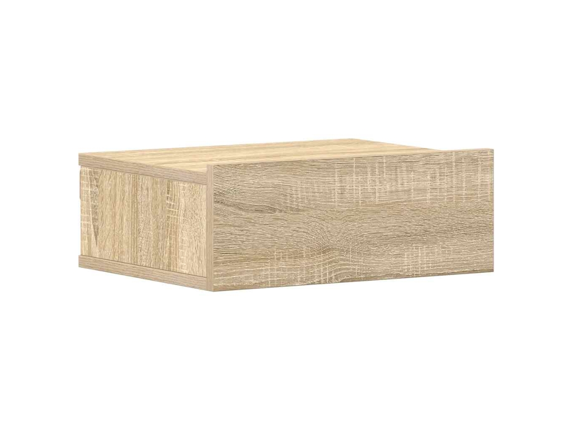 Mesita de noche suspendida exclusiva de Sonoma Maison en derivados de madera de roble
