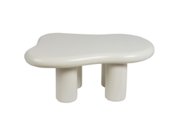Mesa de diseño moderno BELIANI Ondle de MDF Blanco 92x67x40