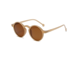 Gafas de sol de ciclismo pequeñas, redondas y de estilo retro con protección UV400 y lentes de acetato degradado MDUG (marrón)