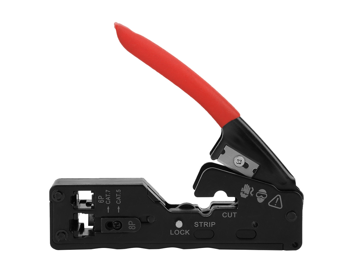 Crimpadora, Peladora Y Cortadora De Red Multifuncional Para Cat-5, Cat-6 Y Cat-7 (rojo)