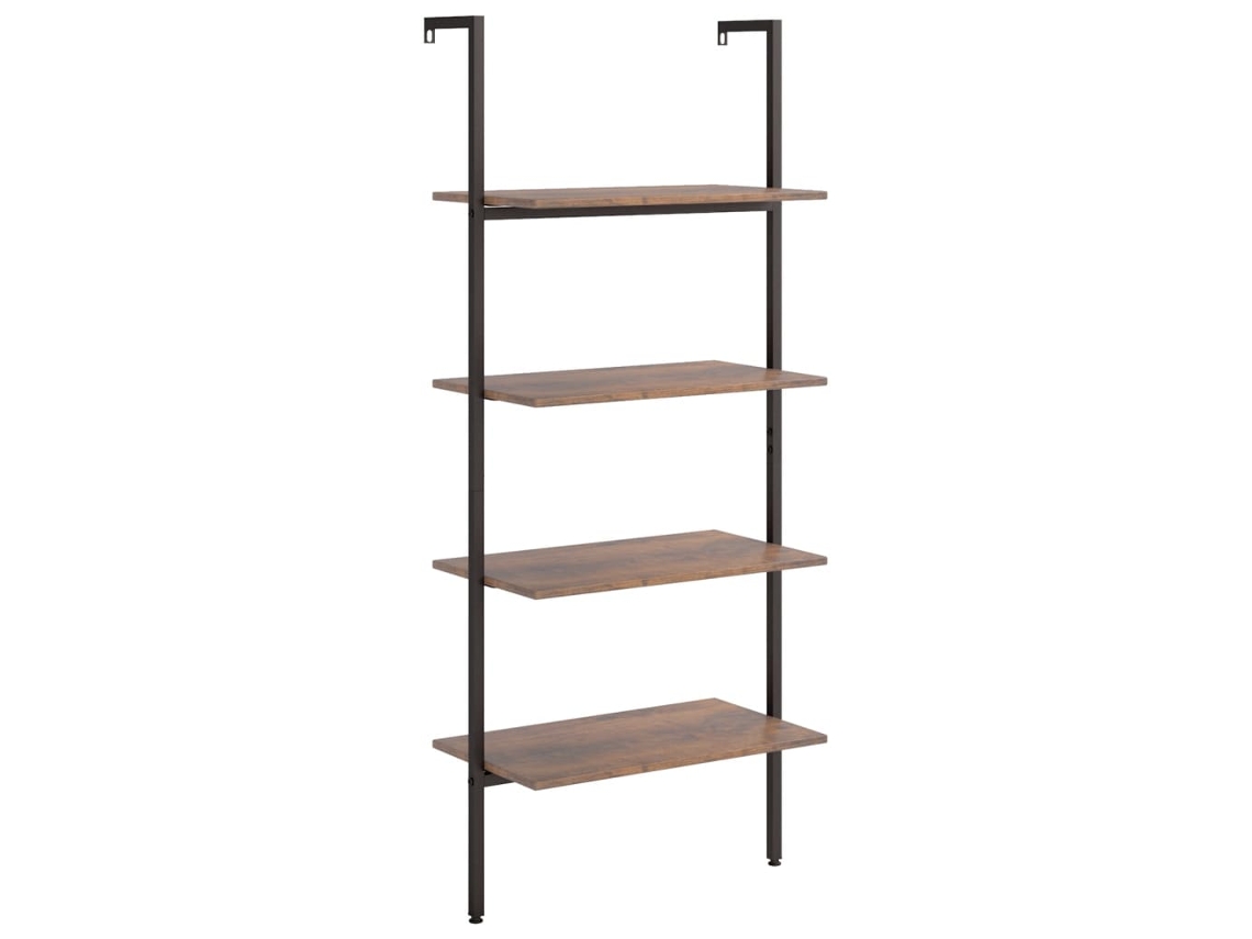 Mueble 4 Estantes Marrón Oscuro y Negro MAISON EXCLUSIVE (64x35x152,5 cm)