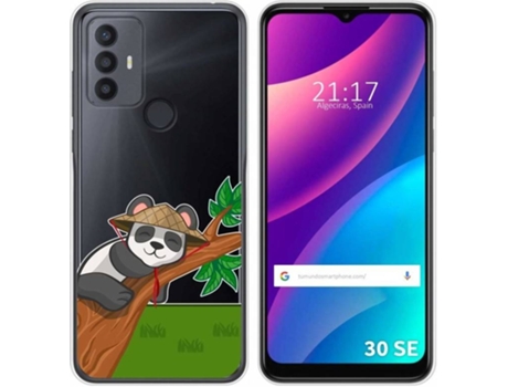 Carcasa para TCL 30 SE TUMUNDOSMARTPHONE Dibujos Transparente Panda Multicolor