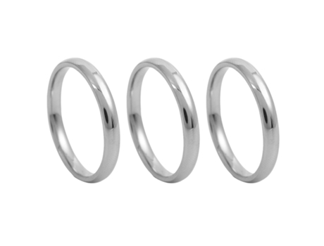 3 Anillos De Acero Titanio Brillante - Plata - Talla Ee. Uu. 7 3 Anillos De Acero Titanio Brillante - Plata - Talla Ee. Uu. 7 JEIIBRZUI