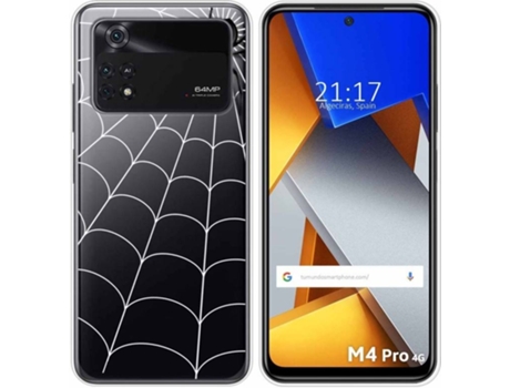 Carcasa para Xiaomi Poco M4 Pro 4G TUMUNDOSMARTPHONE Dibujos Transparente Araña Multicolor