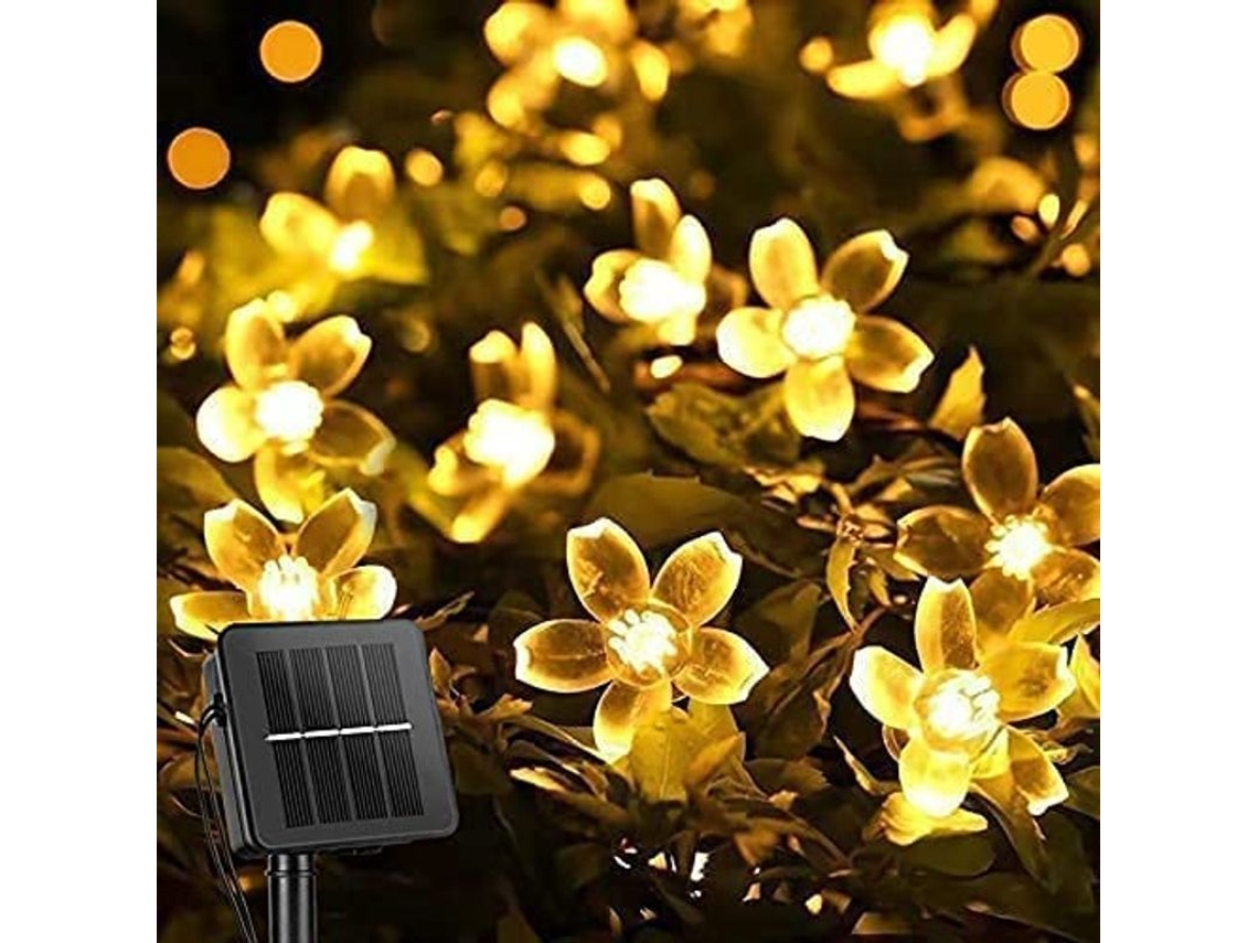 Guirnalda De Luces Solares Con Diseño De Flor De Cerezo, 30 Led, 2 Modos, Resistente Al Agua, 6,5 M, Decoración Navideña Para Jardín clase A++