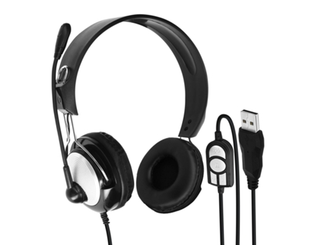 Auriculares LINQ Auriculares con cable para computadora con micrófono y botones de control Linq
