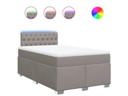 Maison Exclusive - Cama Box Spring Con Colchón Tela Gris Taupe 120x200 Cm