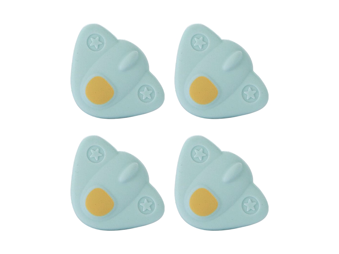 4 Protectores De Esquinas De Muebles De Silicona Suave Para Niños, Diseño De Dibujos Animados, Color Azul.