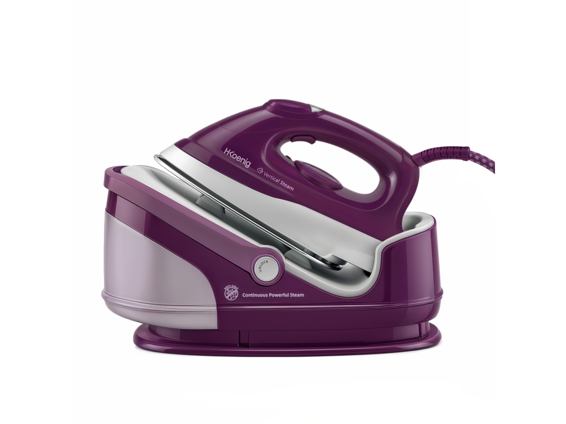 Plancha de vapor H.koenig V8 2400 W | Alta presión de 8 bares | Vapor continuo 100 g/min | Suela cerámica | Depósito extraíble de 1,7 L