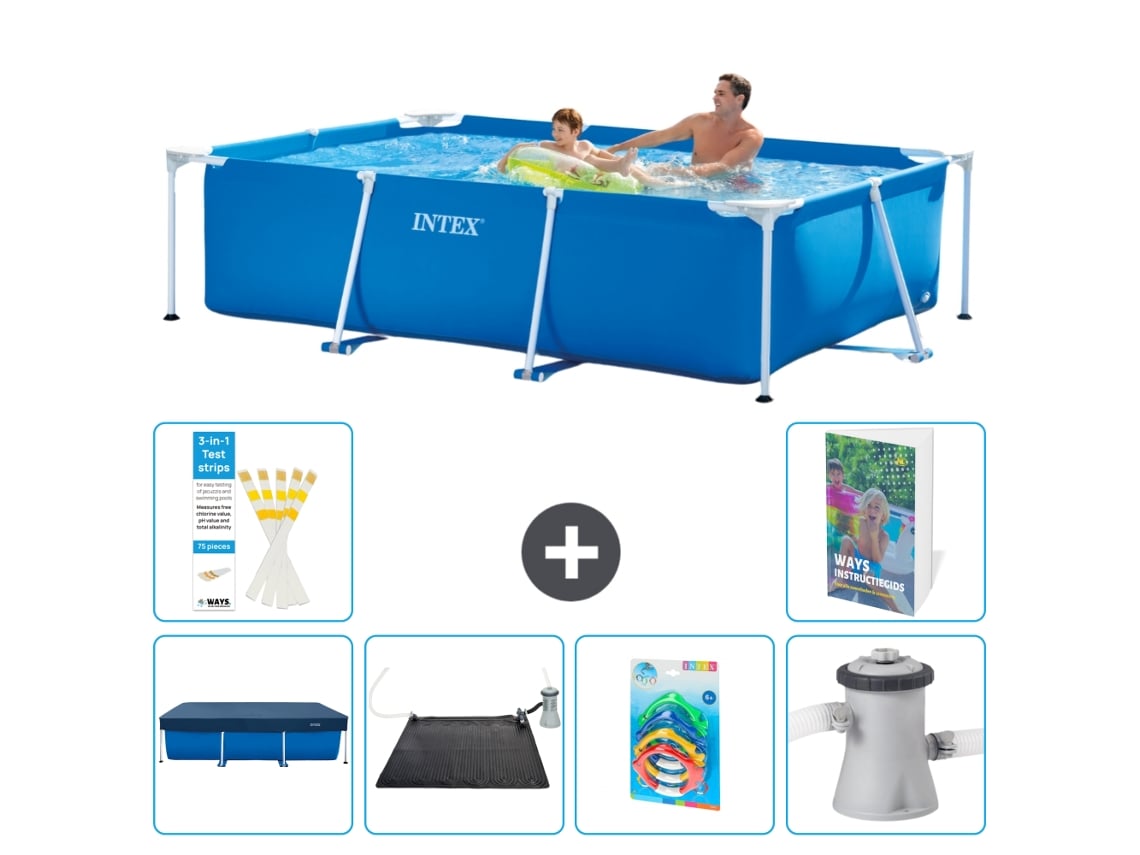 Intex Piscina Com Estrutura Retangular - 260x160x65 Cm - 7-peças S37