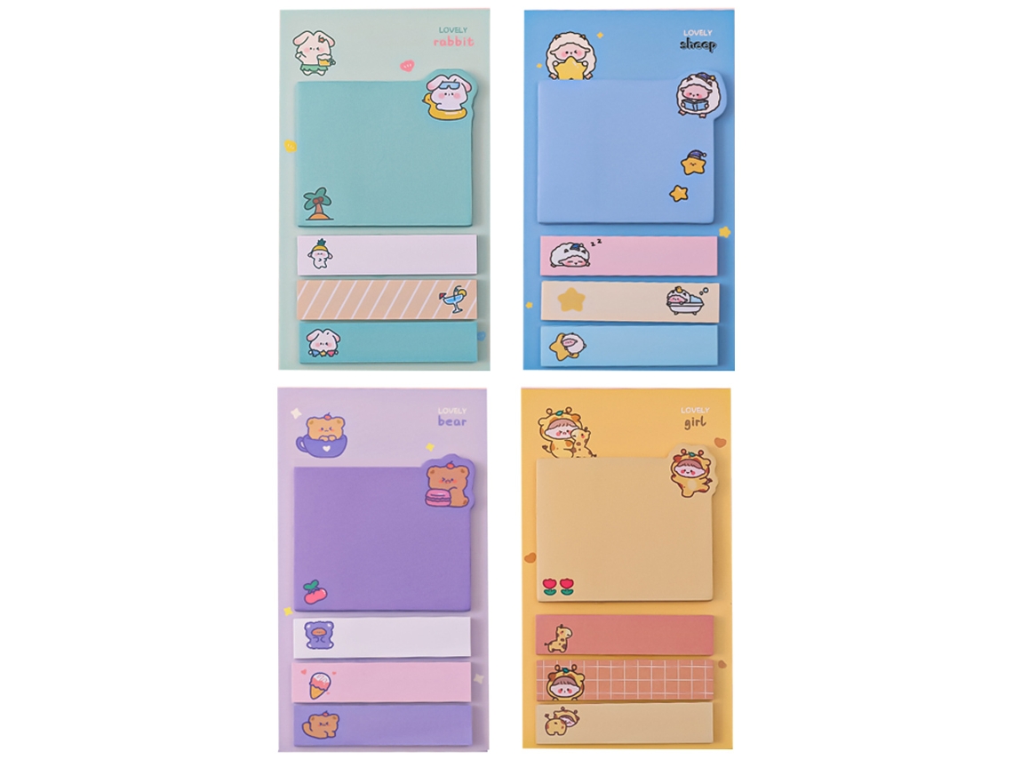 4 juegos de pegatinas de índice estudiantil: animales y mascotas, oficina NEVEANCE