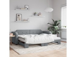 Sofá Cama Nido Con Colchón Tela Gris Claro 90x200 Cm