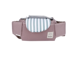 Organizador Colgante Para Cochecito De Bebé Con Portavasos, Diseño De Rayas Verdes.