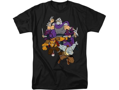 Camisetas Unisex DEEPSTONE Shredder And Foot Clan Teenage Mutant Ninja Turtles Negro (XXL)