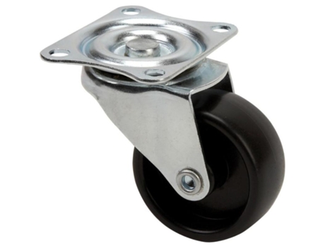 Rueda giratora placa 415-050-1 poliamix negro eje liso ALEX