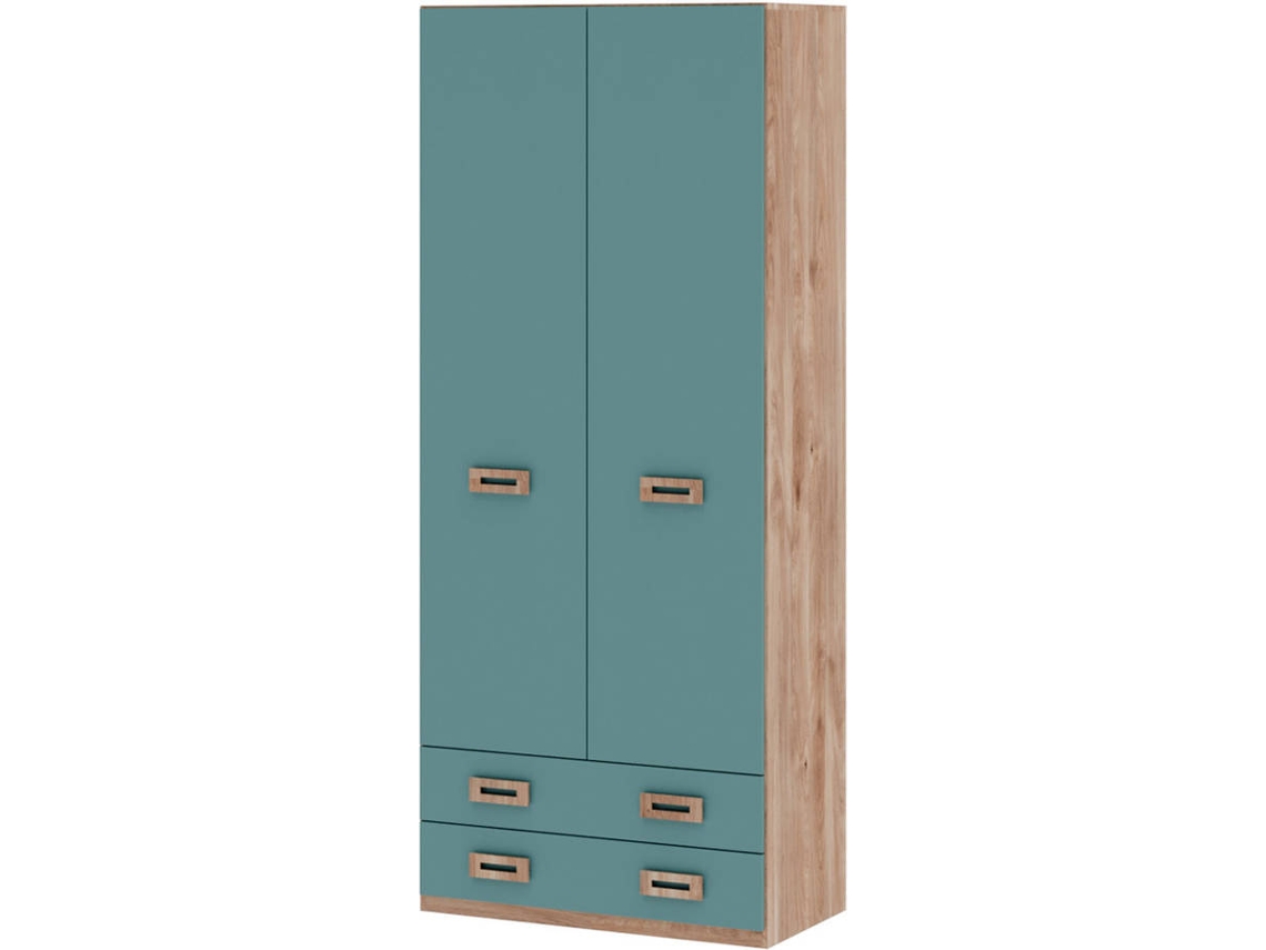 Armario MUEBLAM Roble Aqua Blue Melamina (99x232x50 cm)