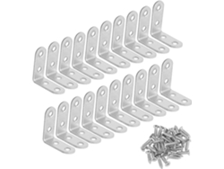 Soporte De Esquina De Acero Inoxidable 90 Grados Forma L 20 Piezas 80 Tornillos Plata 40x40x16mm