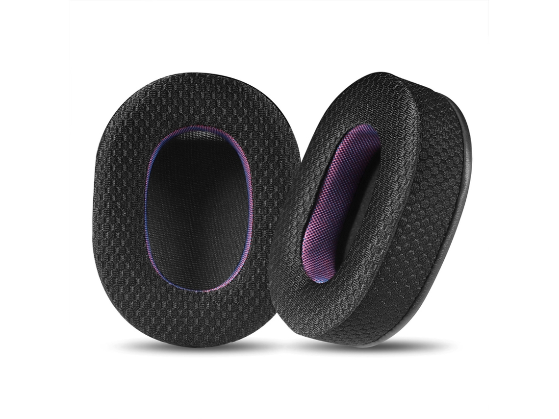 Almohadillas de tela Szsmart negras y moradas para auriculares Sony