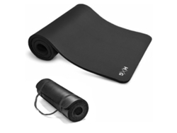 Esterilla De Yoga Y Pilates Hxg Nbr 180x60 Cm | Antideslizante, Resistente A La Humedad, 1 Cm De Grosor, Con Agarre De Goma Negro