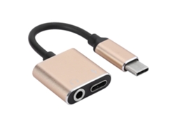 Adaptador de audio para auriculares 2 en 1 con carga y conversión