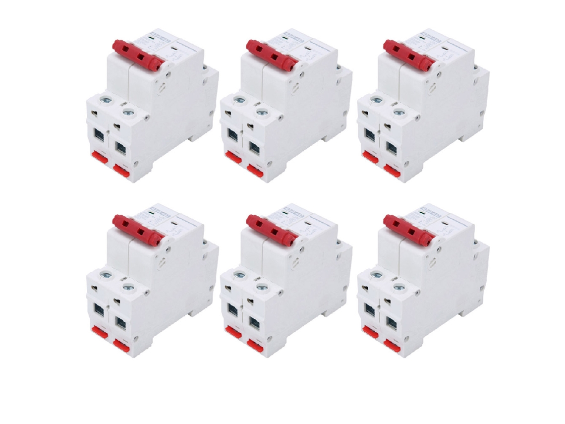 Omni-6pcs Interruptor De Circuito Mcb Dz47-63z Dc500v 2p 40a Protector De Sobrecarga Para Fotovoltaica