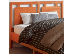 Cabecero De Cama Madera Maciza De Pino Marrón Cera 135 Cm
