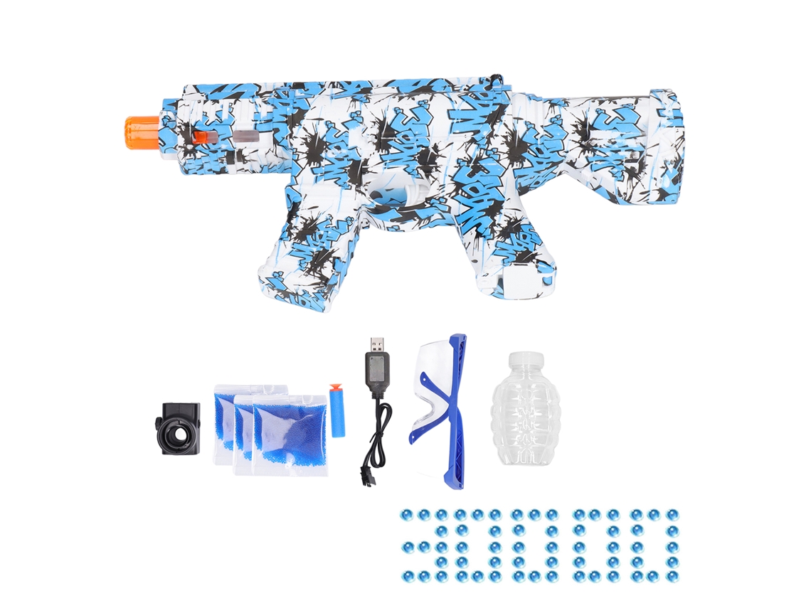 Juguete Eléctrico 2 En 1 Con Bolas De Gel, 500 Mah, 30 000 Bolas, Plástico, Para Niños De 14 Años En Adelante, Azul.