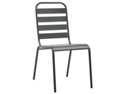 Sillas De Jardín Apilables 2 Uds | Silla De Exterior Acero Gris