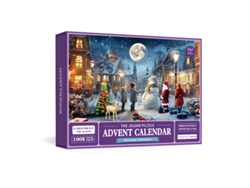 Calendario de Adviento 2026 con rompecabezas de 1008 piezas, cuenta regresiva de 25 días para Navidad, muñeco de nieve Aeuzwr