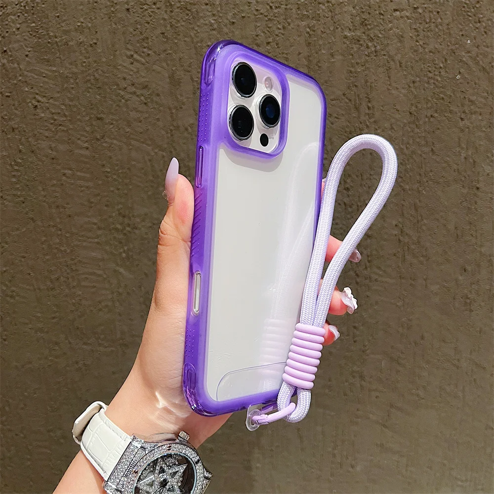(iphone 15 Pro Max, Morado) Funda Transparente Para Iphone, Funda Protectora A Prueba De Golpes, Adecuada Para Chicas.