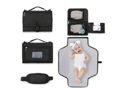 Cuich - Bolsa cambiadora portátil para bebé, impermeable, lavable, plegable, con bolsillo para toallitas húmedas