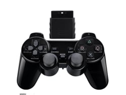 Mando inalámbrico para PlayStation 2 con doble vibración Mdug (negro)