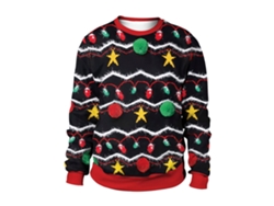 Jersey Navideño Con Estampado Digital, Cuello Redondo, Estilo Casual, Unisex, Ideal Para Parejas Y Fiestas.