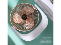 Mini ventilador de escritorio portátil silencioso de 3 velocidades, recargable por USB-C y ajustable.