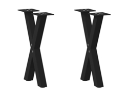 Patas De Mesa De Centro Forma X 2uds Acero Negro 38x(42-43) Cm