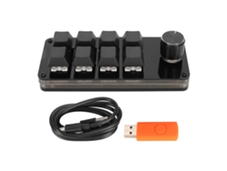 Mini Teclado Mecánico De 8 Teclas Con Perilla Giratoria Programable, Interruptores Azules Intercambiables En Caliente.