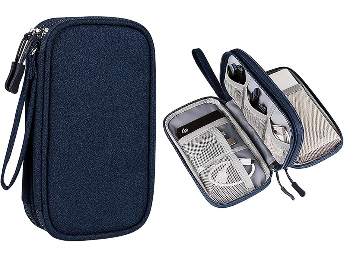 Cable Electrónico De Viaje Impermeable, Dos Capas, L CHRUI Bolsa De Almacenamiento Multifuncional Azul Marino
