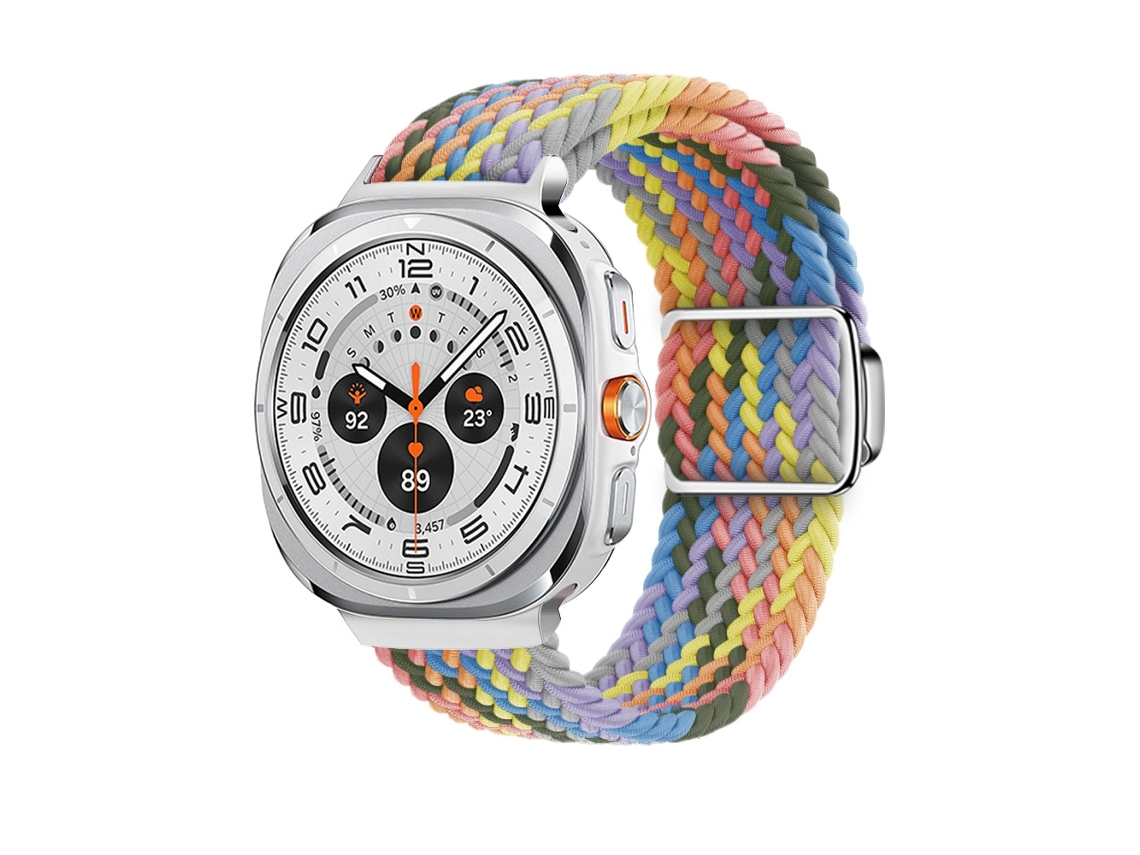 ZRUXE Correa para Samsung Galaxy Watch Ultra 47 Mm Nylon Loop Hebilla Magnética Heartbeat Watch Band Púrpura