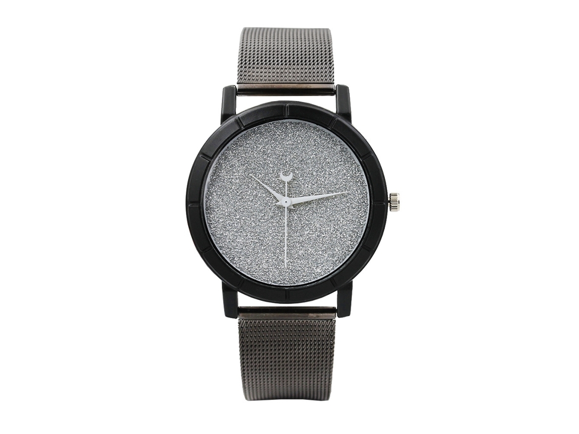 Reloj De Pulsera Sencillo E Informal Para Mujer Con Esfera Festoneada Y Brazalete De Malla De Acero Inoxidable Blanco.