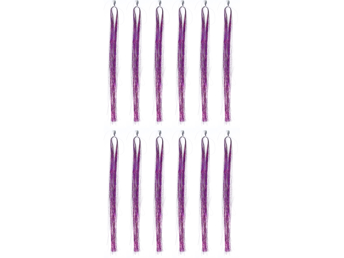 2026-extensiones De Cabelo De Mechas Coloridas Com Brilho E Glitter Para Dreadlocks Roxos