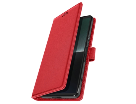 Funda Sony Xperia 1 V Solapa Tarjetero Soporte Vídeo Rojo