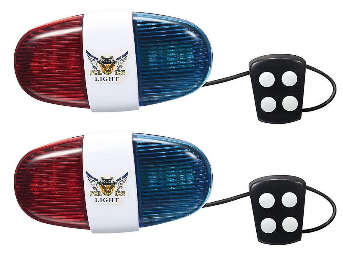 2 luces de policía con sonido, 6 LED, 4 sonidos, bocina IPX8, color blanco Yizhood