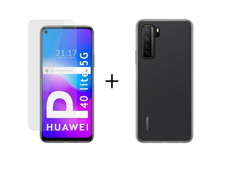 Carcasa + Protector de Pantalla Huawei P40 Lite 5G TUMUNDOSMARTPHONE Pack Transparente