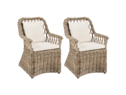 Conjunto de 2 sillas BELIANI Maros ii de Ratán Beige 53x70x90