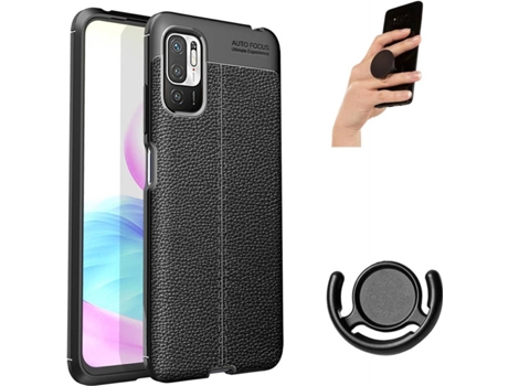 Carcasa, Soporte y Popsocket Xiaomi Redmi Note 10 5G Rugged Leather Negro