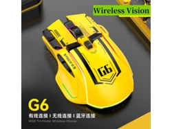 Ratón mecánico inalámbrico para juegos con retroiluminación RGB MDUG (amarillo)