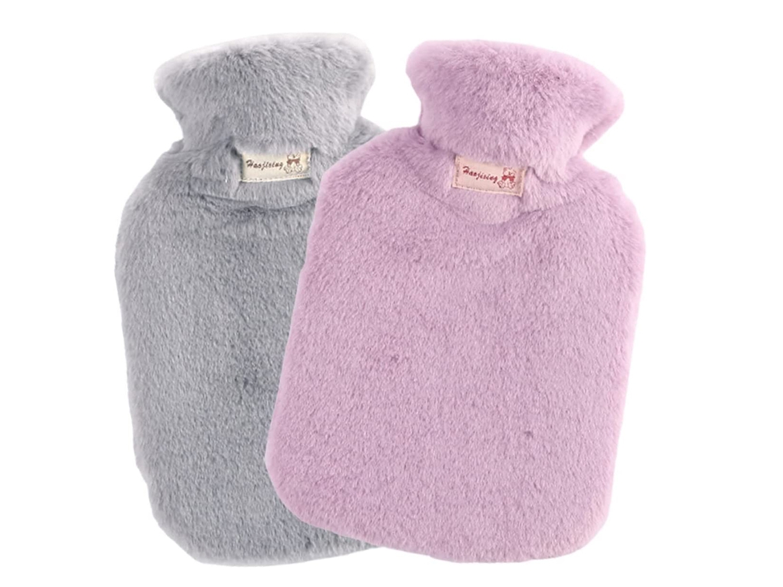 Bolsa de agua caliente de boca ancha, 2 litros, diseño de goma duradero y seguro para aliviar el dolor, calor relajante ecológico, portátil sin tapa.