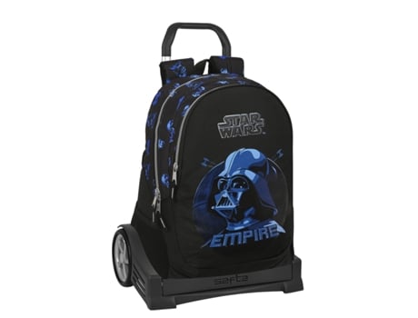 Mochila Escolar Con Escape Digital de Star Wars Black 32 x 44 x 16 cm Ruedas