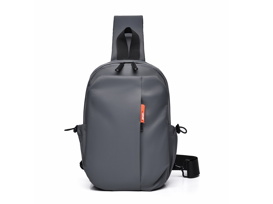 Mochila pequeña impermeable (gris), bolso de pecho informal para hombre, bolso de hombro para viajes al aire libre